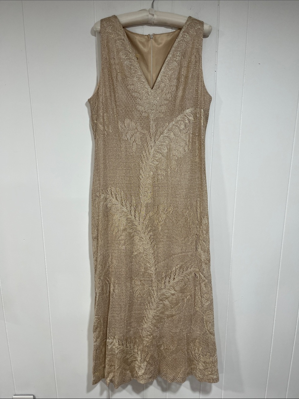 DAMIANOU VTG Sleeveless V-Neck Embroidered Maxi Dress Formal 12